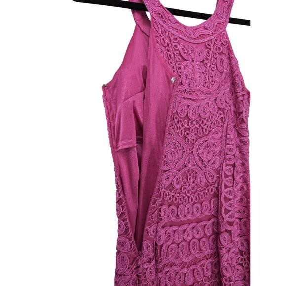 Sue Wong Nocturne Cocktail Sheath Dress Womens 4 Pink Embroidered Sleeveless - Picture 5 of 11